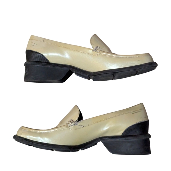 Y2K Kenneth Cole Reaction Lofia Loafer 6.5 Butter Yellow Chunky Square Toe Retro - Picture 9 of 10